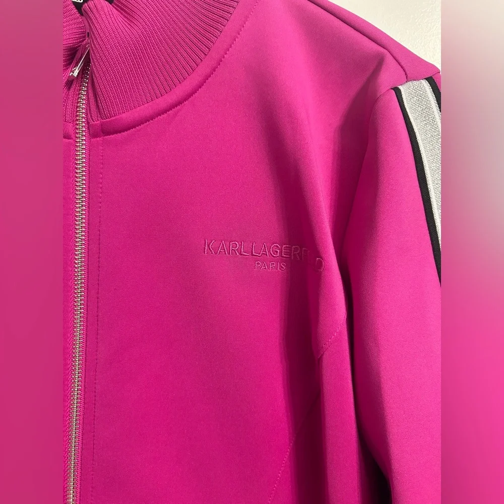 Karl Lagerfeld Paris Front Zip Logo Tape Track Suit